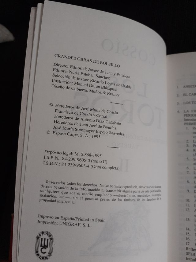 LIBROS COSSIO LOS TOROS