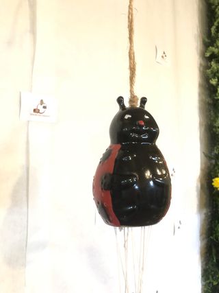 Pendaglio esterno coccinella ceramica vintage albe