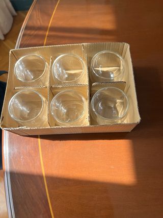 6 vasos con doble pared transparente de vidrio.