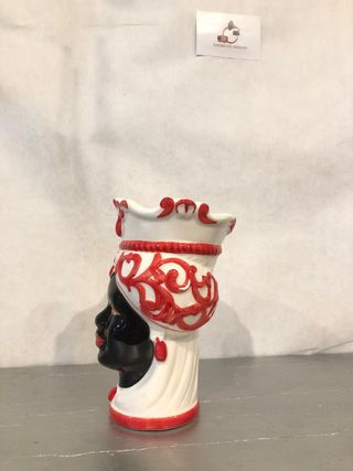 Testa di moro ceramica vaso portavaso fiori arredo