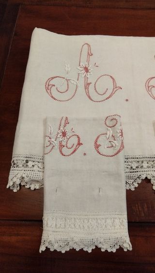 Sábana y fundas almohadas, puro lino.