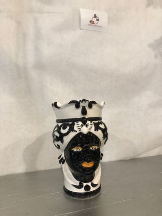 Testa di moro ceramica vaso portavaso fiori arredo