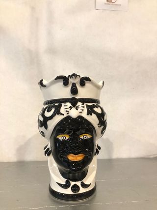 Testa di moro ceramica vaso portavaso fiori arredo