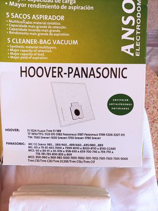 Bolsas aspiradora ansonic