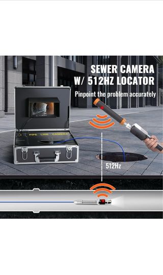 VEVOR Cámara de Inspección de Drenaje con 512 Hz