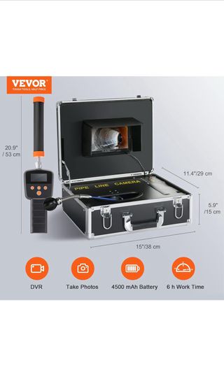 VEVOR Cámara de Inspección de Drenaje con 512 Hz
