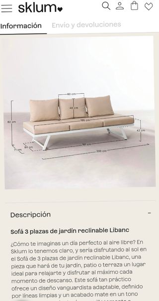 Última unidad!!!Sofá 3 plazas Sklum Libanc