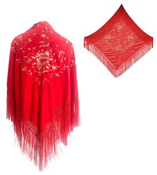 Mantón de Manilla cuadrado de Flamenco para Mujer