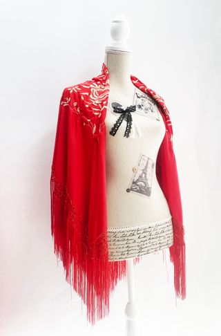 Mantón de Manilla cuadrado de Flamenco para Mujer