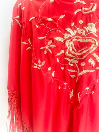 Mantón de Manilla cuadrado de Flamenco para Mujer