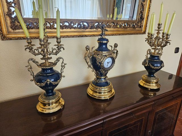 JUEGO RELOJ Y CANDELABROS