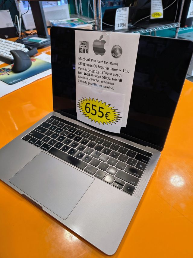 MacBook pro 13" i7 RAM16Gb SSD500GB 2018