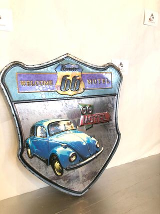 Maggiolone tabella vintage retrò bar garage blu la