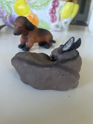 Figuras de Porcelana Alemana Limbach Burro Perro