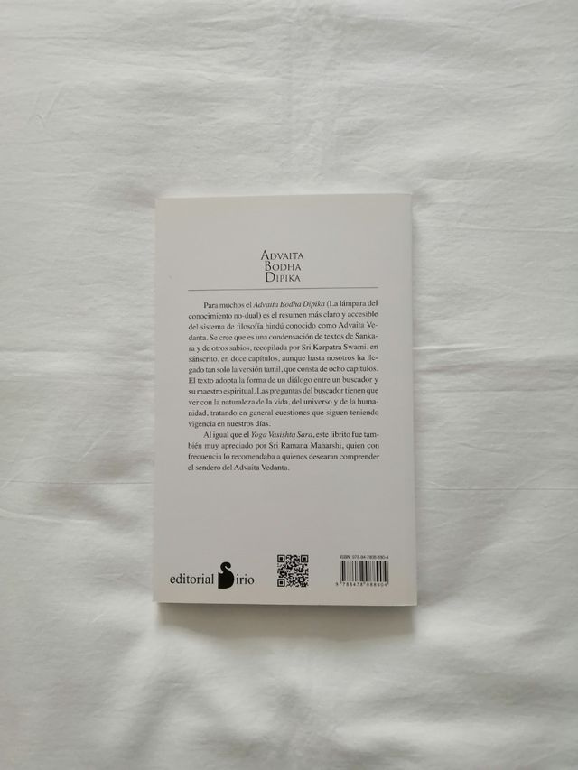 Advaita Bodha Dipika. Clásicos Advaitas. 