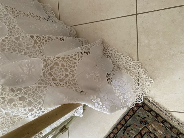 Coordinato di copriletto e copritavolo in lino