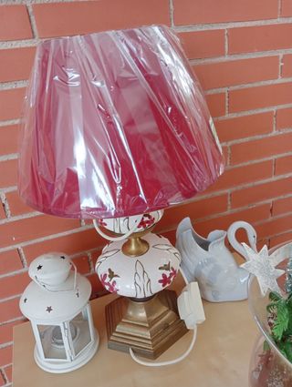 Lampara de porcelana y cobre
