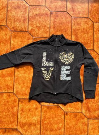 Felpa Smiley World nera bambina 14 anni