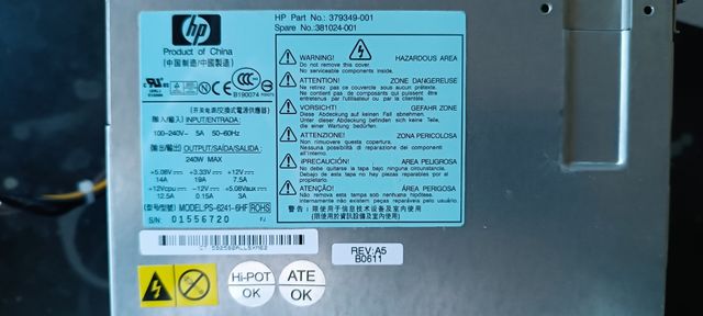 Fuente alimentación pc sobremesa HP