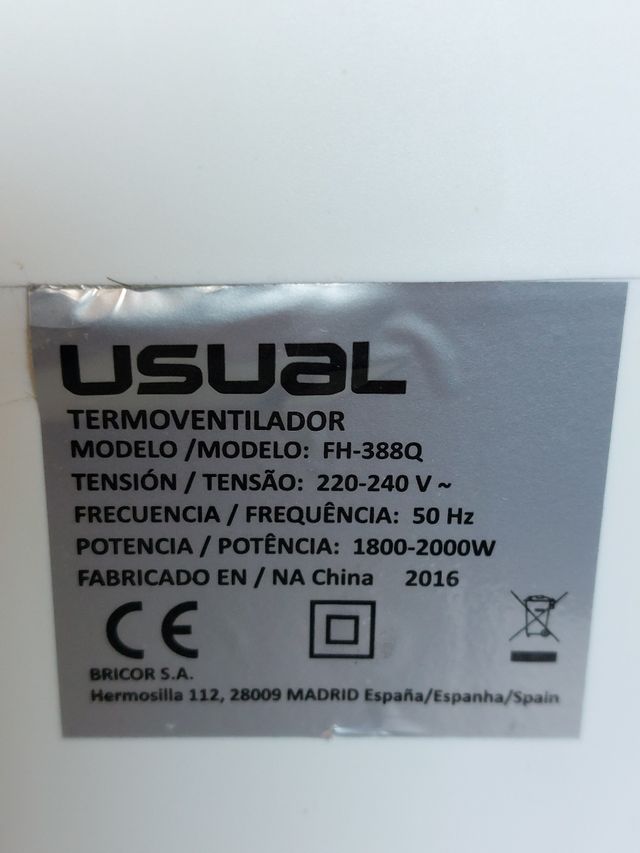 Ventilador calefactor