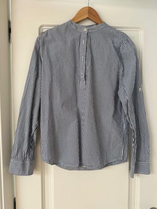 Camisa cuello mao rayas azules Gocco