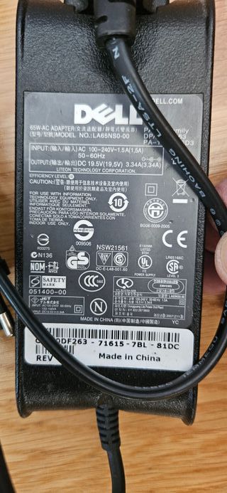 Cargador ordenador portatil DELL y HP