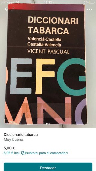 Diccionari Tabarca valenciano castellano