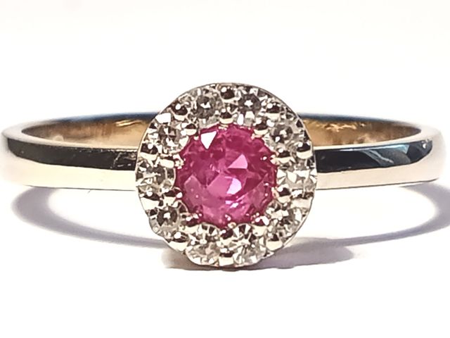 Anelli oro 18kt rubino e diamanti