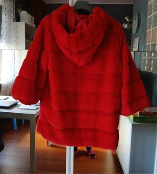 Pelliccia sintetica rossa tg M
