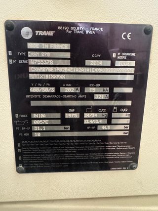 Enfriadora de agua, Trane 191 kW Chiller