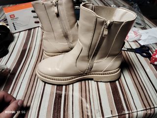 Botines mujer beige 