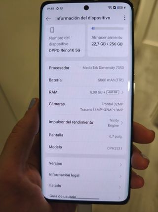 OPPO reno10 5G blu