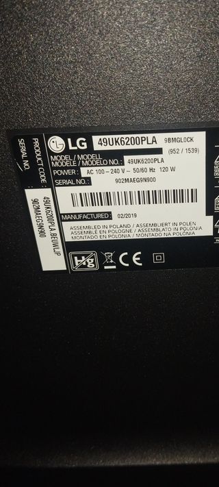Despiece TV LG 49UK6200PLA tele televisor tv para