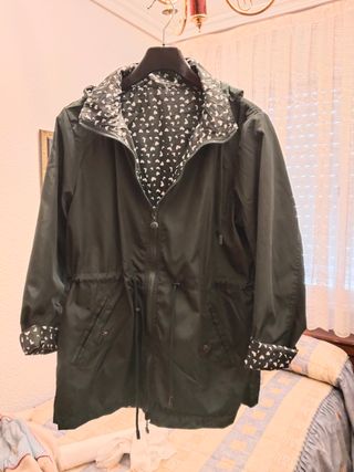 Cortavientos mujer reversible color verd