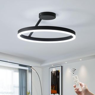 Lámpara de techo led redonda 40cm negra