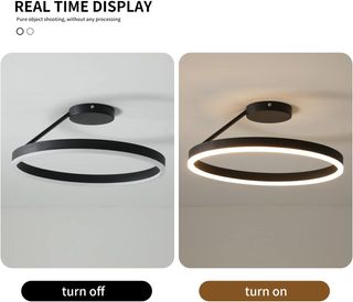 Lámpara de techo led redonda 40cm negra