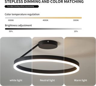 Lámpara de techo led redonda 40cm negra