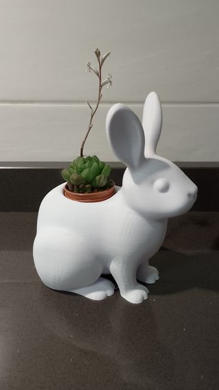 Coniglio decorativo portapenne-vasetto piante 3De 