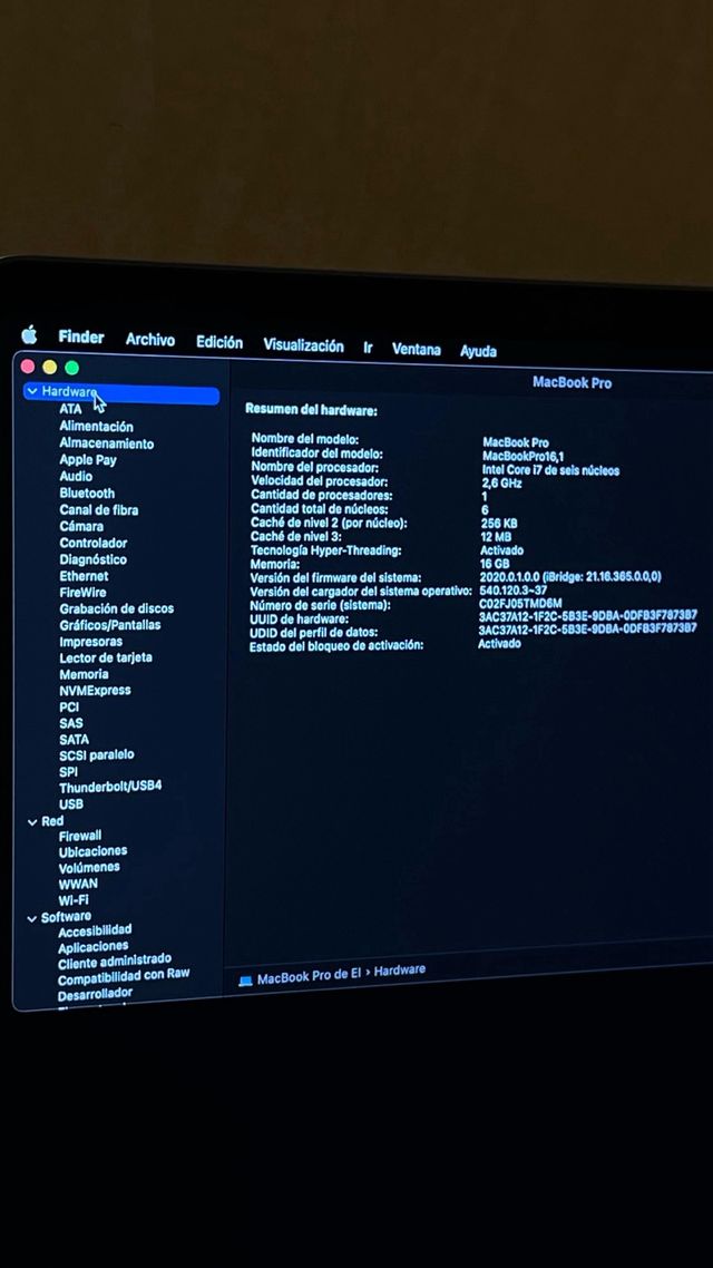 MACBOOK PRO 16”  i7