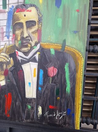 Diointo olio su tela The Godfather 