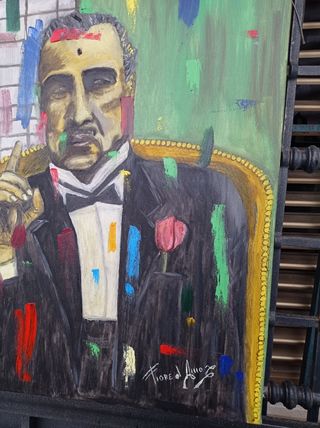 Diointo olio su tela The Godfather 
