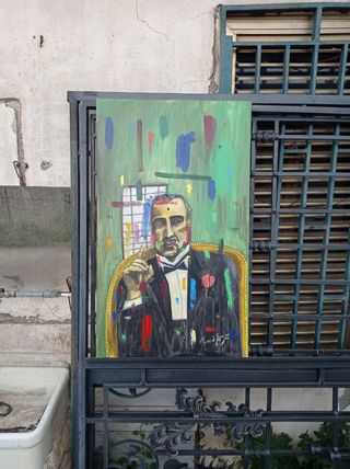 Diointo olio su tela The Godfather 