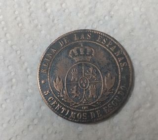 5 CÉNTIMOS DE ESCUDO ISABEL II 1868