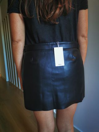 Falda efecto piel Mango