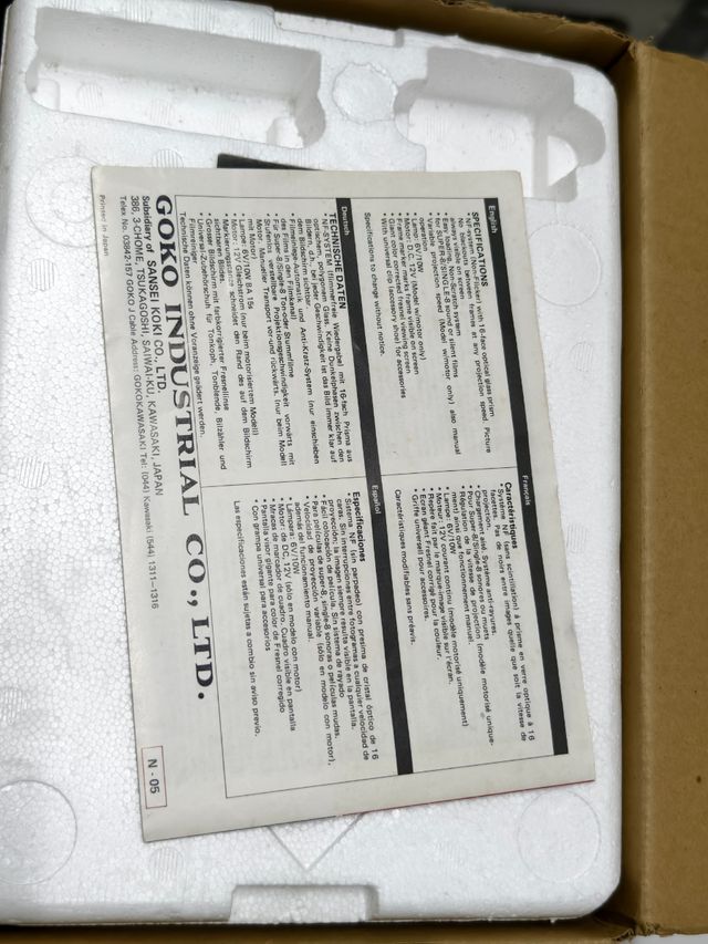 GOKO GM 5005, visor proyector Super 8