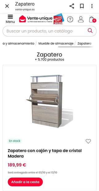ZAPATERO ROBLE CON MESA CRISTAL y ACERO INOXIDABLE