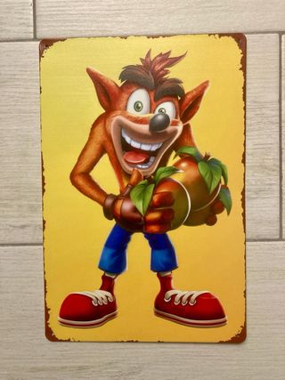 Crash Bandicoot art poster alluminio V1