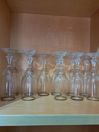 Bicchieri in cristallo, rifinito oro