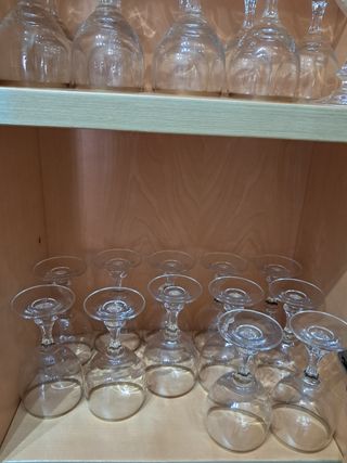 Bicchieri in cristallo, rifinito oro