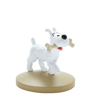 Figura de colección resina Tintin Milu con hueso